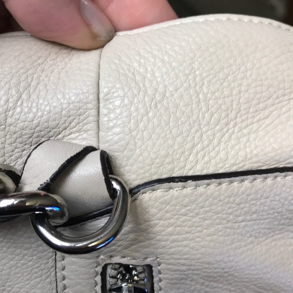 B Makowski ivory satchel with chain detail - Picture 14 of 16